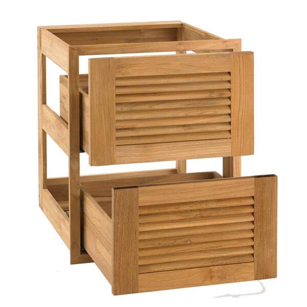 Pacific Teak Millworks 18 Inch Louvered Triple Drawer