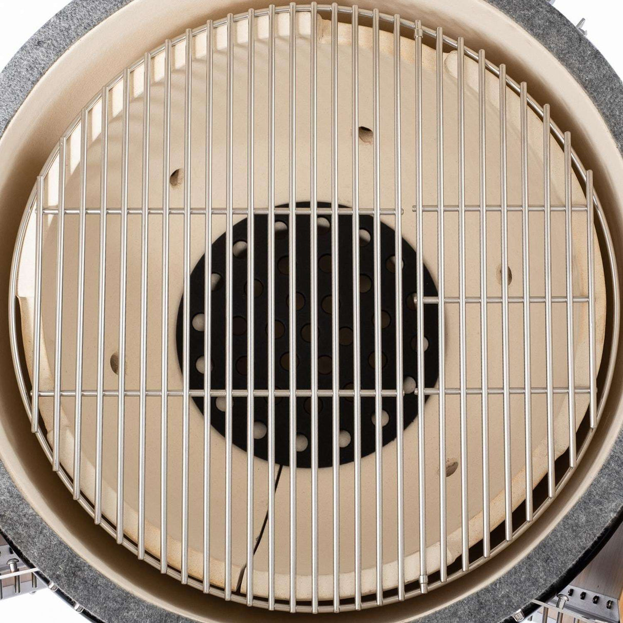 Victory 21-Inch Kamado Grill & Smoker with 304 Stainless Steel Cart & Bamboo Side Shelves - BBQ-VCT-K-24B open grill