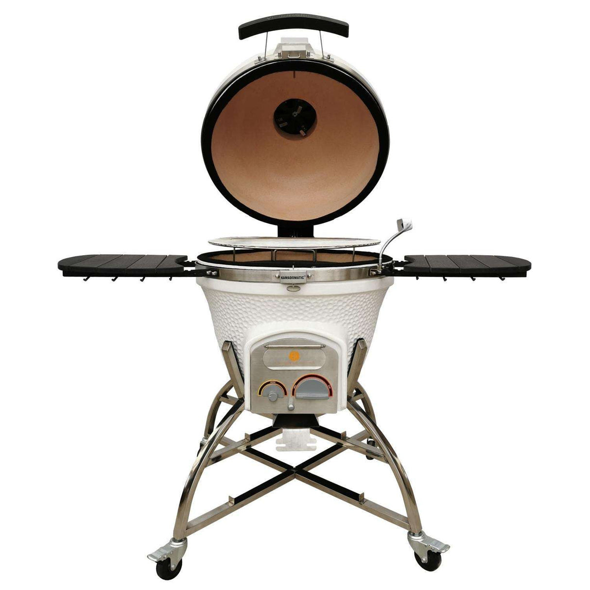 Vision Elite Series XD702 Maxis 22-Inch Kamado Grill - Cottage White - XD-702WC open grill