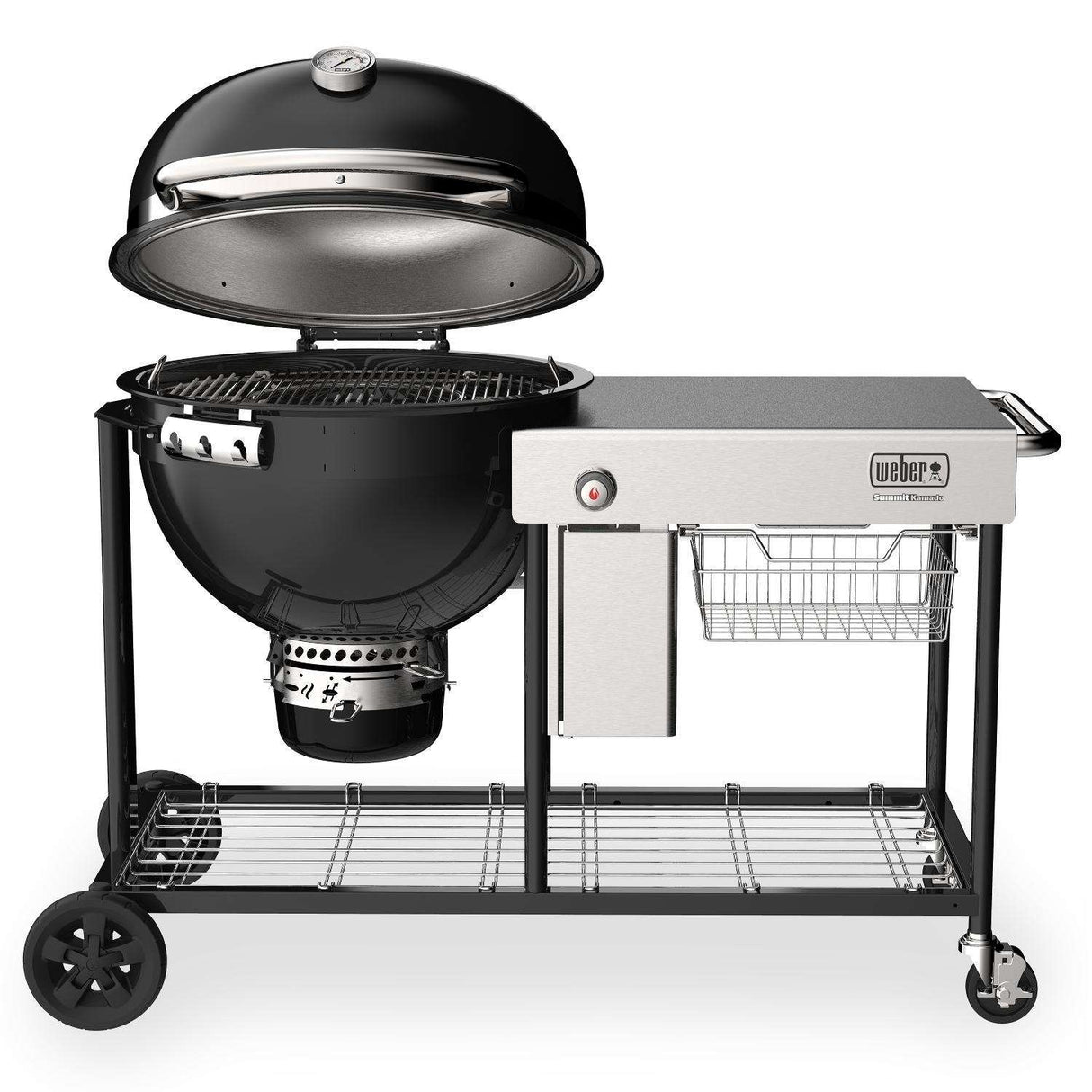 Weber Summit 24-Inch Kamado S6 Charcoal Grill Center - 18501101 open grill