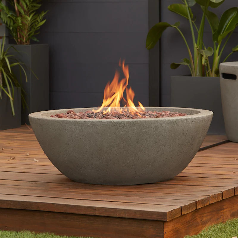 Lakeview Creekwood 36-Inch Round Propane Gas Fire Bowl - Glacier Gray - SC-C539LP-GLG