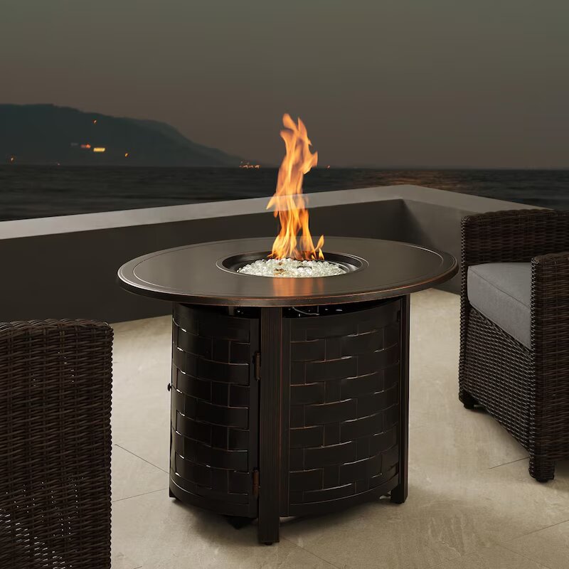 Fire Sense Nelson 40-Inch Oval Aluminum Natural Gas Fire Pit - (Ships as Propane With Conversion Fittings) - 63695-NG (2)