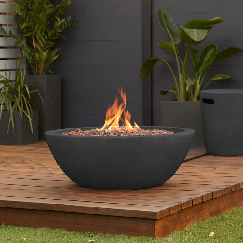 Lakeview Creekwood 36-Inch Round Propane Gas Fire Bowl - Shale - SC-C539LP-SHL