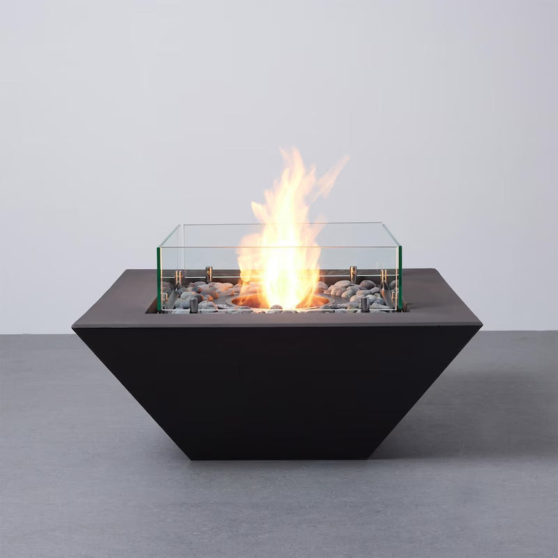 TerraFlame Wedge 30 Inch Bioethanol Fire Pit W/ Glass Shields - Graphite (1)