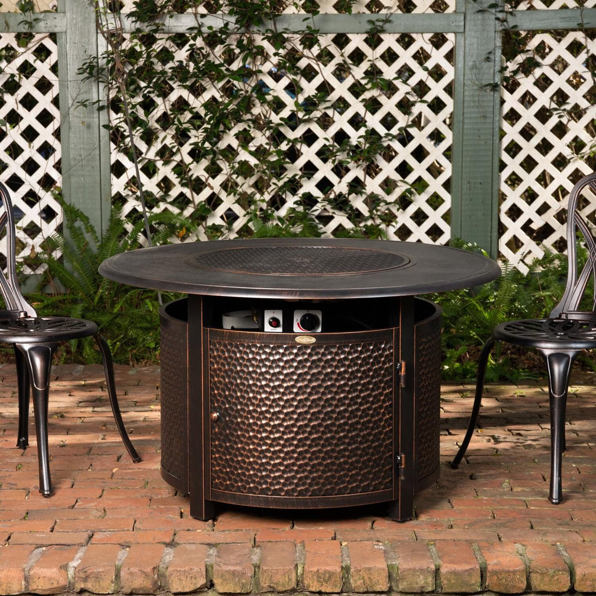 Ultimate Patio Leafview 42-Inch Round Aluminum Propane Fire Pit Table (1)