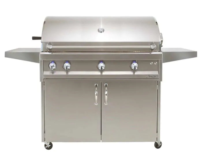 Artisan Professional 42-Inch 3-Burner Freestanding LP With Rotisserie & Light + Cart - ARTP-42C-LP