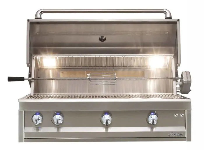 Artisan Professional 42-Inch 3-Burner Freestanding LP With Rotisserie & Light + Cart - ARTP-42C-LP