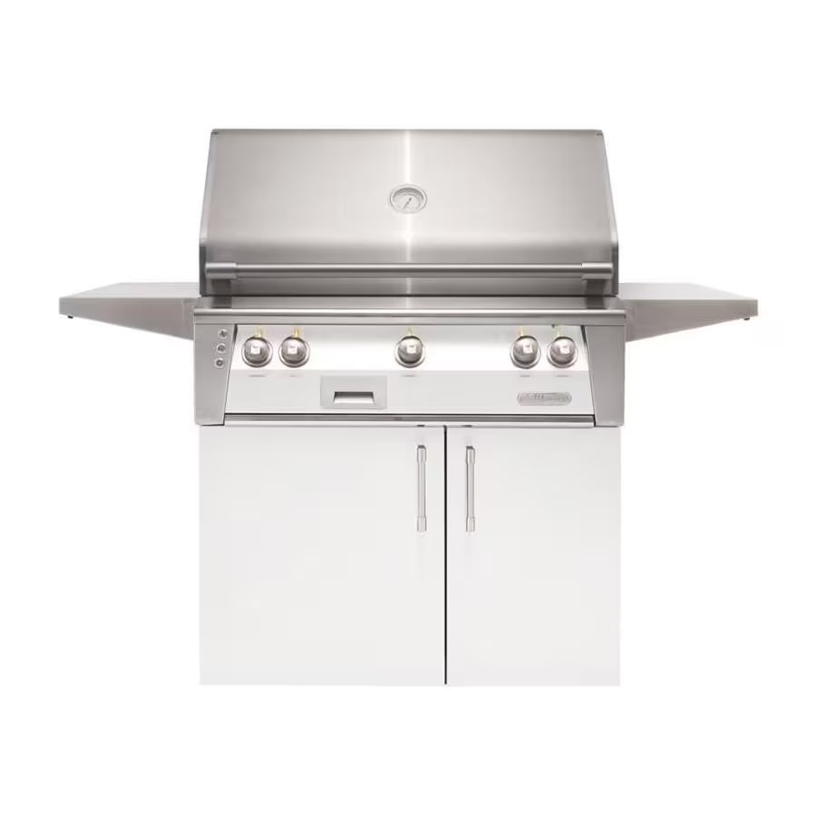 Alfresco ALXE 36-Inch Freestanding Natural Gas Grill with Sear Zone and Rotisserie in Signal White Matte - ALXE-36SZC-NG-SM9003