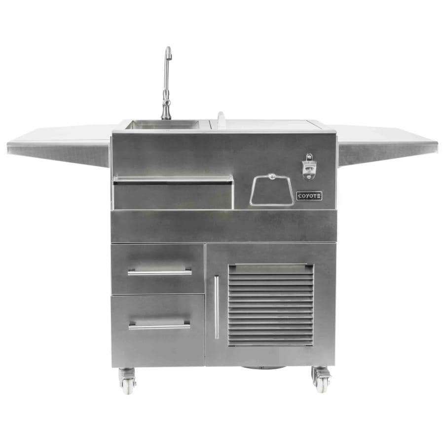 Coyote 30-Inch Stainless Steel Built-In Refreshment Center w/ Coyote Universal Cart