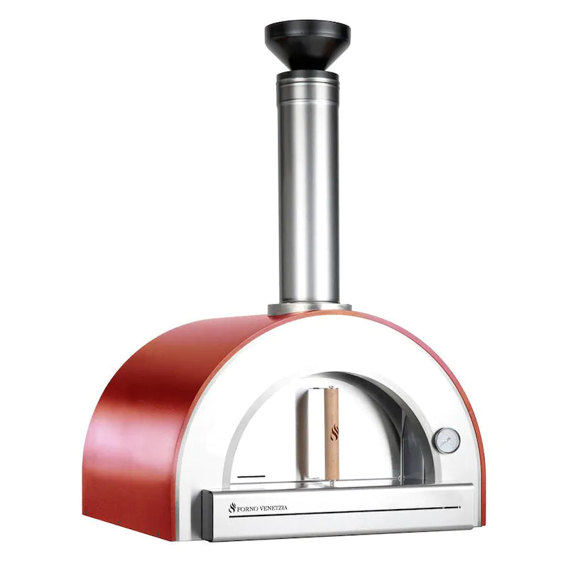 Forno Venetzia Pronto 200 33-Inch Countertop Outdoor Wood-Fired Pizza Oven - Red