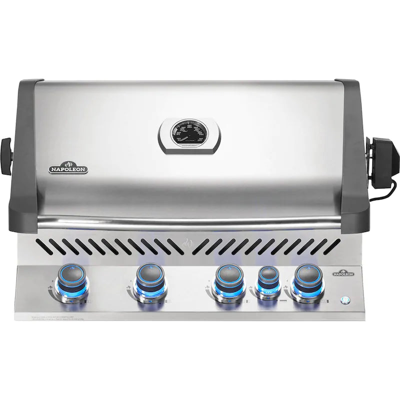 Napoleon Prestige 500 Built-in Propane Gas Grill with Infrared Rear Burner and Rotisserie Kit - BIP500RBPSS-3