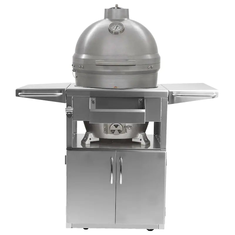 Reintroducing a tough kamado grill designed to provide a lifetime of performance and memories. Made from one inch thick solid cast aluminum, the Blaze Kamado offers superior durability and outstanding temperature control. The non-porous grill body allows