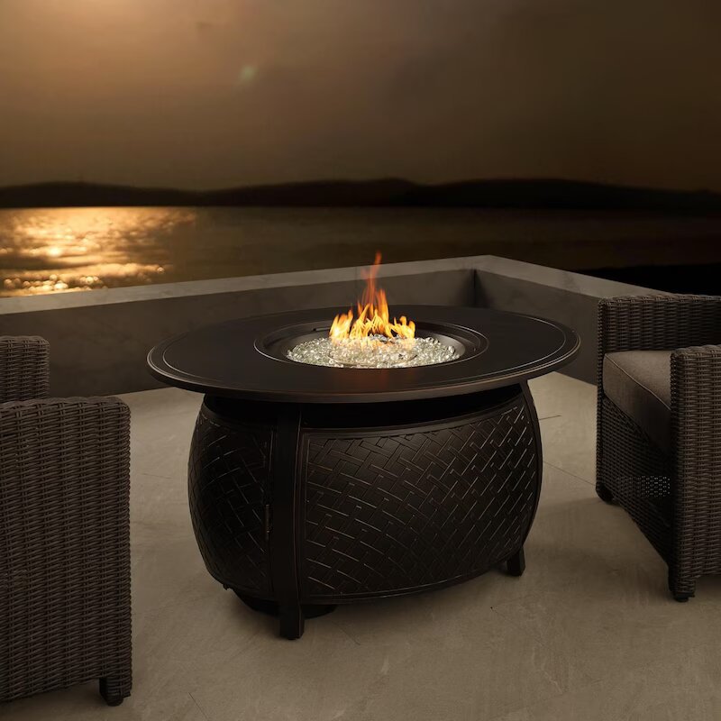 Fire Sense Taylor 48-Inch Oval Aluminum Propane Gas Fire Pit - 63222 (1)