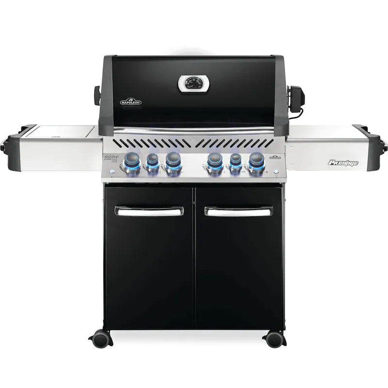 Napoleon Prestige 500 Propane Gas Grill with Infrared Rear Burner and Infrared Side Burner and Rotisserie Kit - Black - P500RSIBPK-3