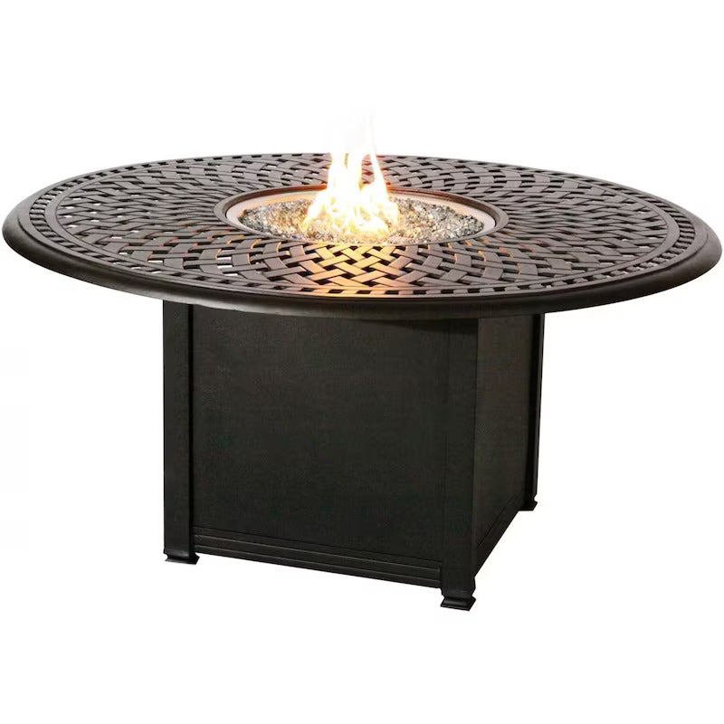 Signature 52 Inch Propane Fire Pit Chat Table By Darlee - Antique Bronze (1)