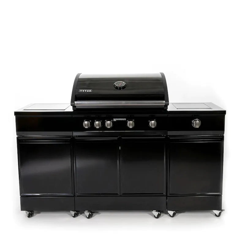 TYTUS Onyx Black 4-Burner Propane Gas Grill Island W/ Sear Burner & Ice Bucket - TYT-001
