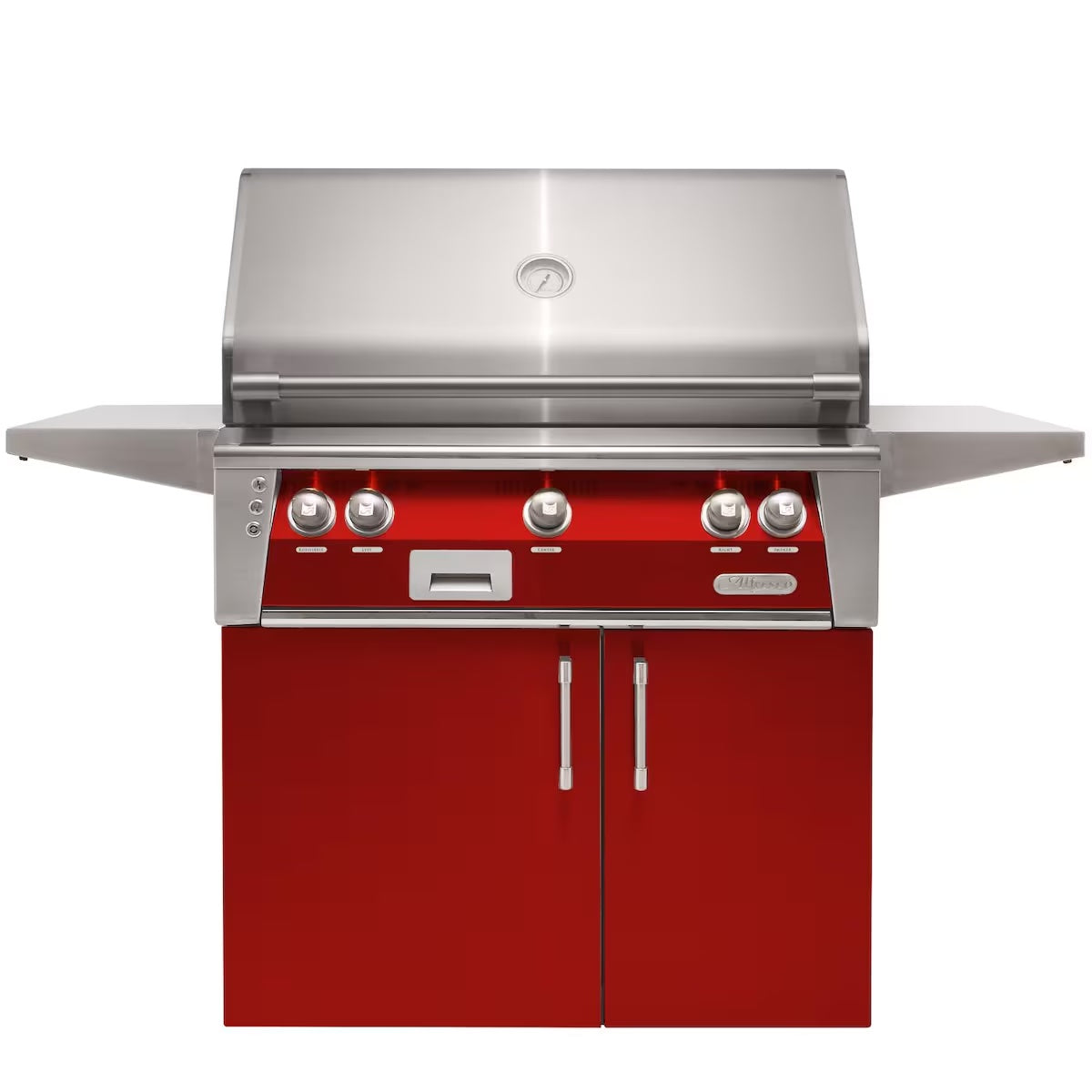 Alfresco ALXE 36-Inch Freestanding Natural Gas Grill with Sear Zone and Rotisserie in Carmine Red - ALXE-36C-LP-S3002