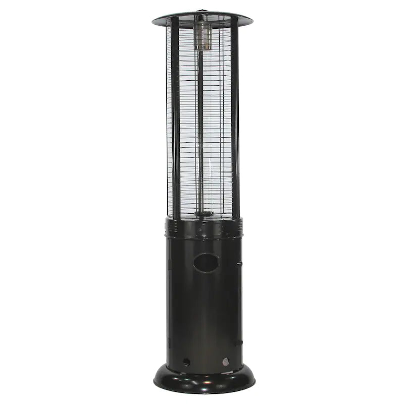 RADtec 80-Inch Ellipse Flame Patio Heater - Black with Clear Glass - EF-Clear