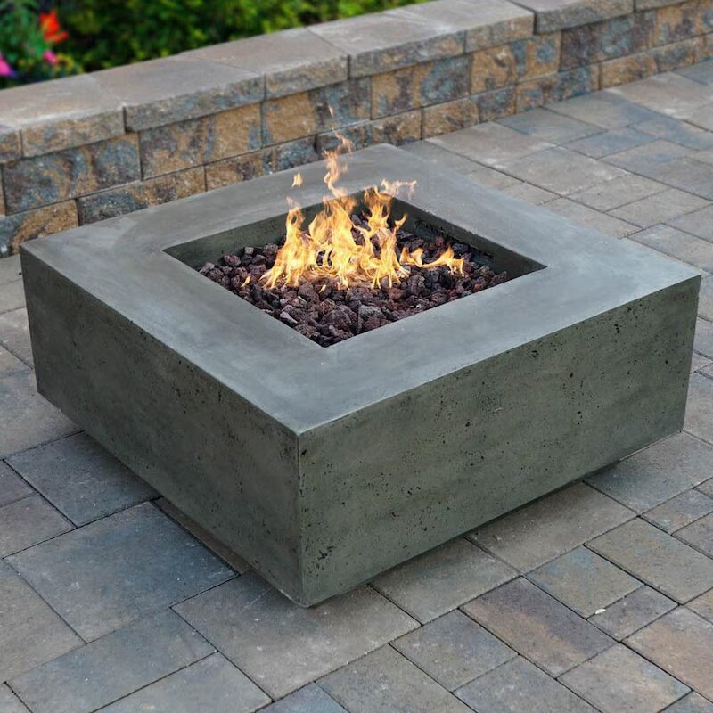 Lakeview Cascata Bay 2 36-Inch Propane Square Fire Pit Table - Pewter - SCPH-406-4LP (1)