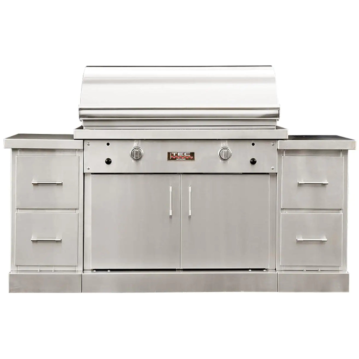 TEC Sterling Patio FR 44-Inch Infrared Natural Gas Grill On Stainless Steel Island - STPFR2NTISL