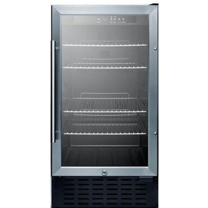 Summit 18-Inch 2.7 Cu. Ft. ADA Compliant Commercial Rated Beverage Refrigerator - Stainless Steel / Black Cabinet - SCR1841BADA