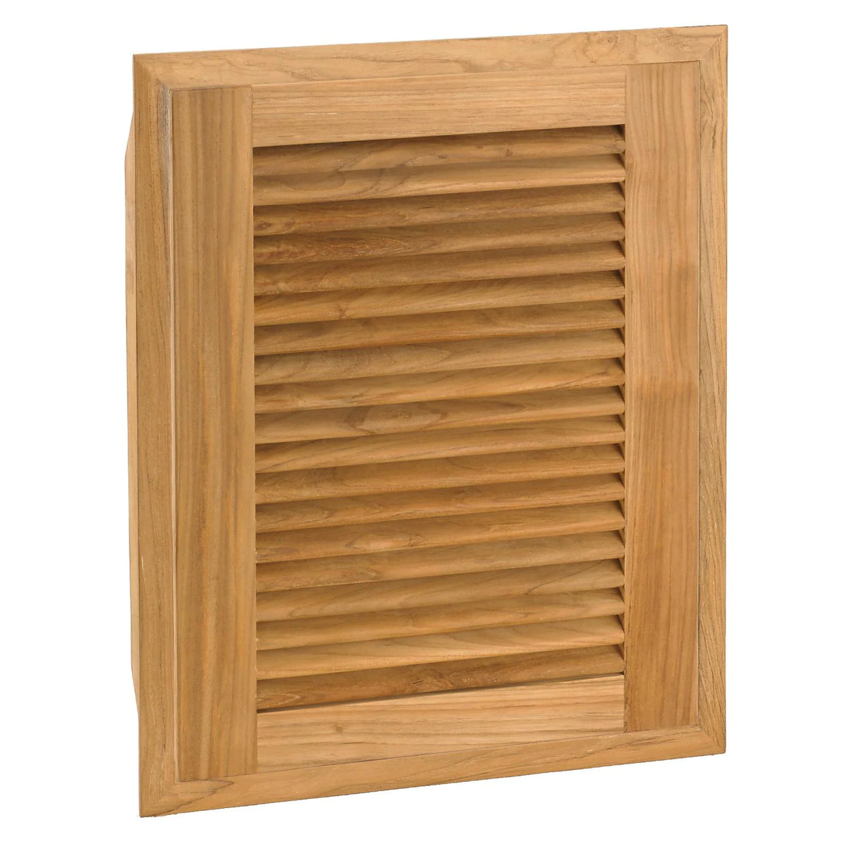 Pacific Teak Louvered 18-Inch Teak Wood Left-Hinge Single Access Door - Vertical - AD1-18LL