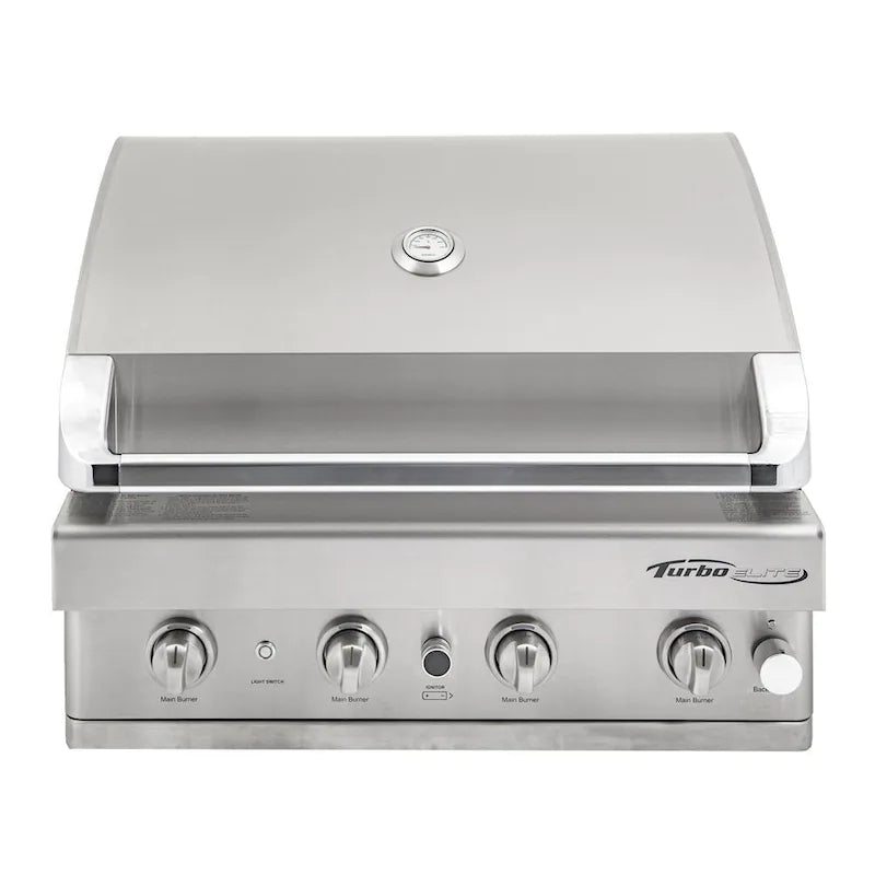 Turbo Elite 32-Inch 4-Burner Built-In Natural Gas Grill With Rear Infrared Burner - BTE3221BNG