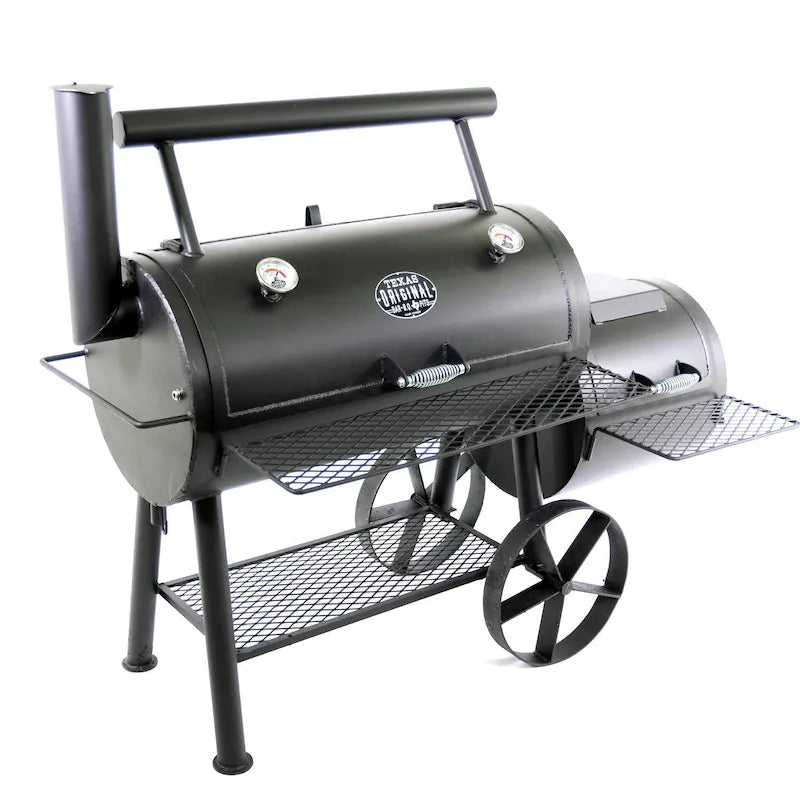 Texas Original Pits Luling Loaded 20x42x22 Single Lid Offset Smoker W/ Counter Weight - GFB-204222-XSL
