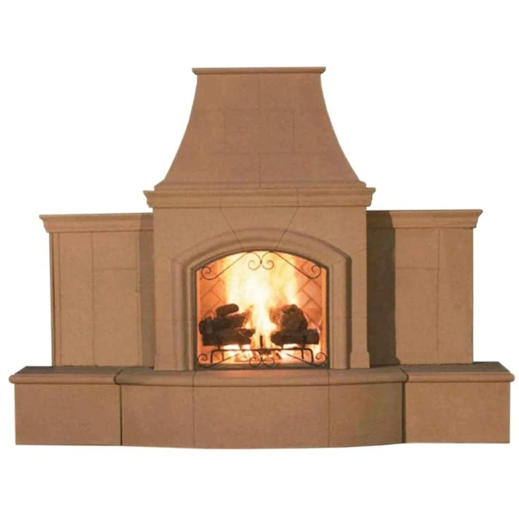 American Fyre Designs 118-05-N-CB-RBC 113" Grand Phoenix Vent Free Gas Fireplace with Extended Bullnose Hearth