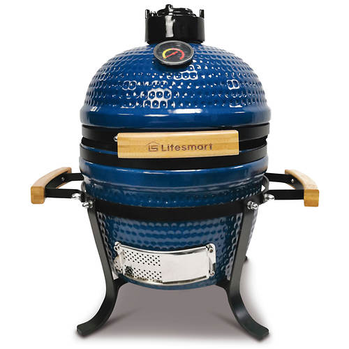 Lifesmart Pack-N-Go 10-Inch Portable Ceramic Kamado Grill - Blue - SCS-PK13BLU