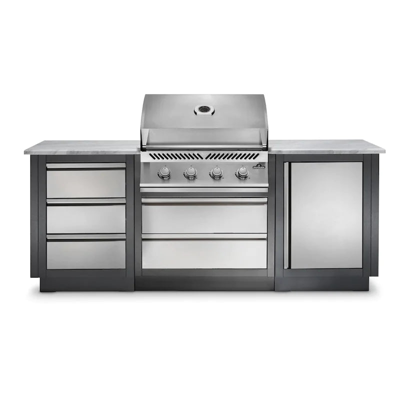 Napoleon OASIS 100 Modular Island Bundle W/ Built-In 500 Series 32-Inch Natural Gas Grill - ODK100-BI32NSS