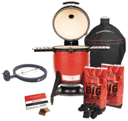 Kamado Joe BIG JOE III Bundle w/ KJ15041021 GRILL, CART, Cover, JoeTisserie & 2 BAGS Lump Charcoal + 1 Box Firestarter - BJ3PKG-KamadoJoe-bj3pkg-00811738028972