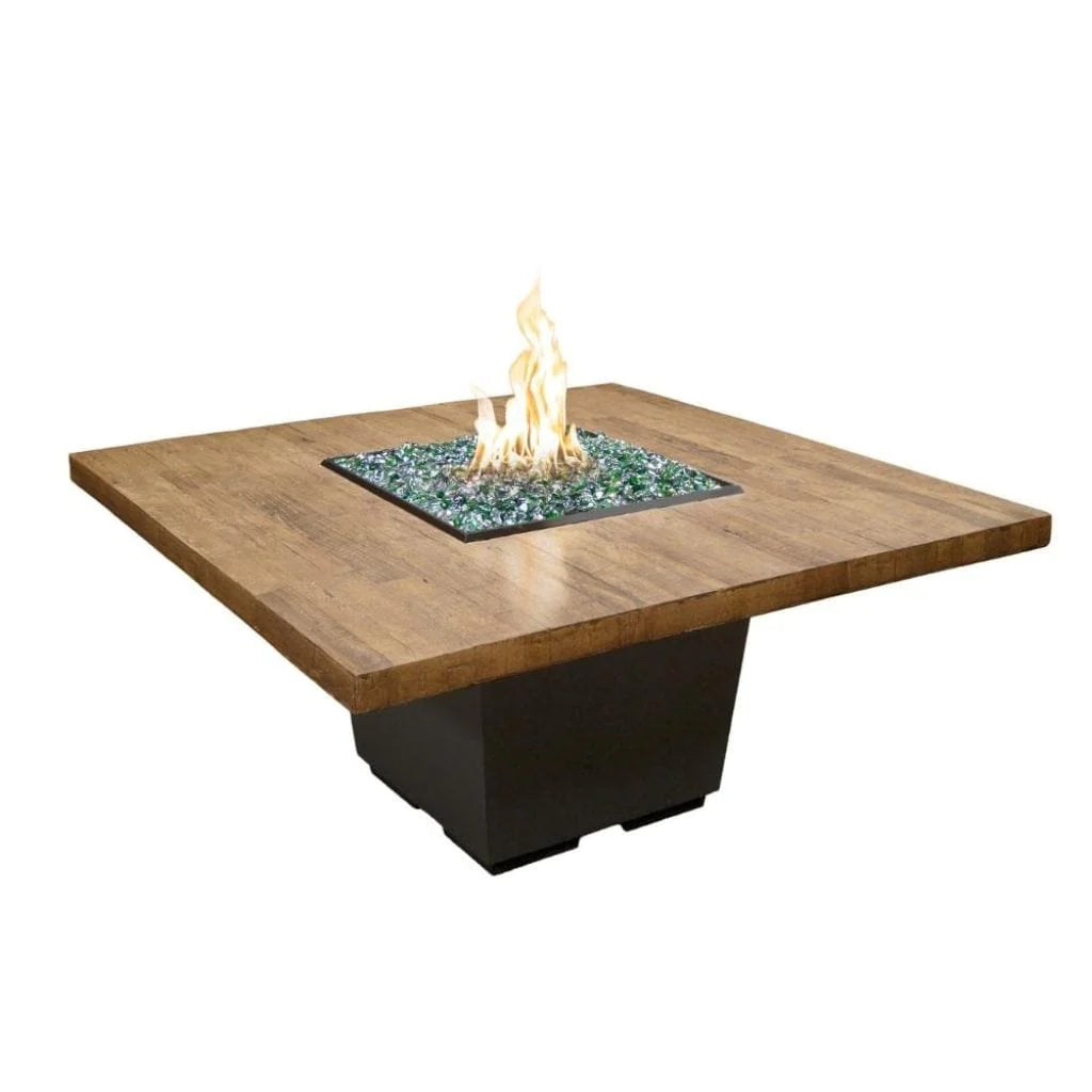 American Fyre Designs 642-BA-FO-H6NC 60" Reclaimed Wood Cosmopolitan Square Dining Gas Firetable