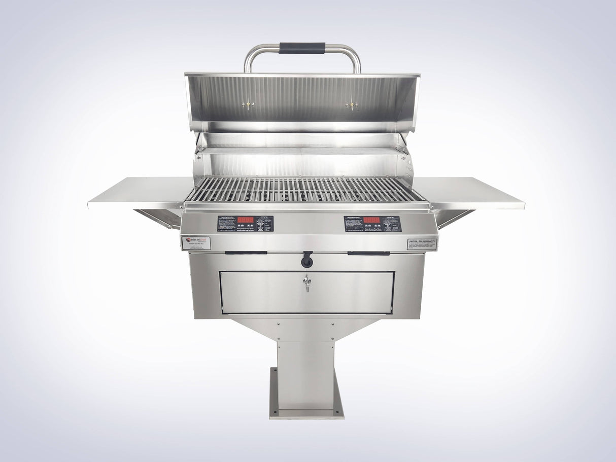 lid-up-shelves-upElectri-Chef Emerald 24-Inch Pedestal-Base 3520 Watt Electric Grill - 4400-EC-336-PB-24scaled