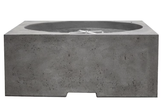 Lakeview Glenwood 39-Inch Propane Gas Square Fire Pit Table - Pewter - SCPH-705-4LP