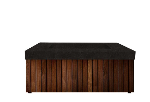 Lakeview Canyon Bay 42-Inch Square Propane Gas Fire Pit Table - Ebony - SCPH-482-2LP