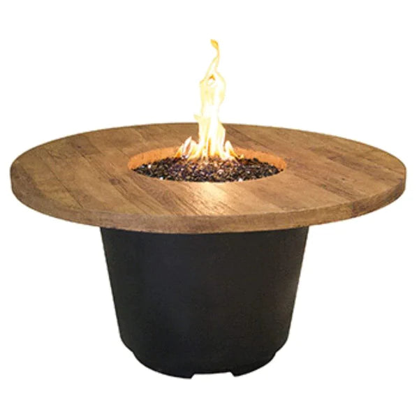 American Fyre Designs 48" Reclaimed Wood Cosmopolitan Round Gas Firetable 645-BA-FO-H2NC