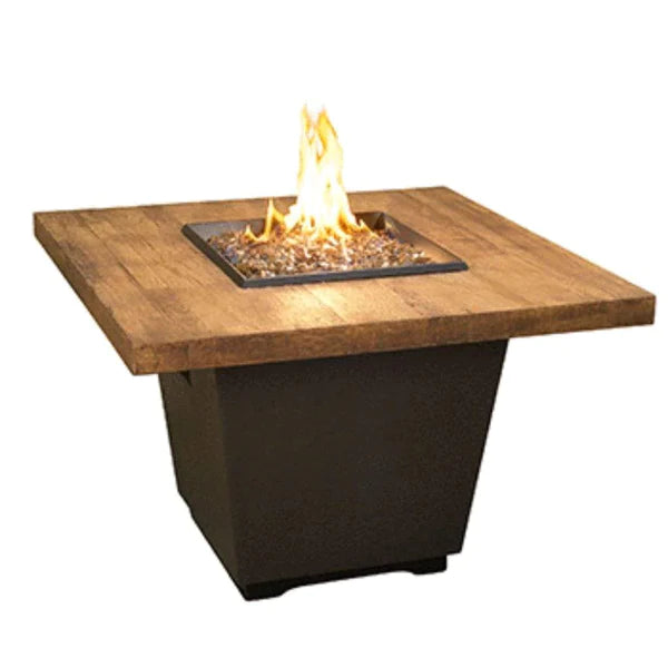 American Fyre Designs 36" Reclaimed Wood Cosmopolitan Square Gas Firetable 640-BA-FO-H2PC