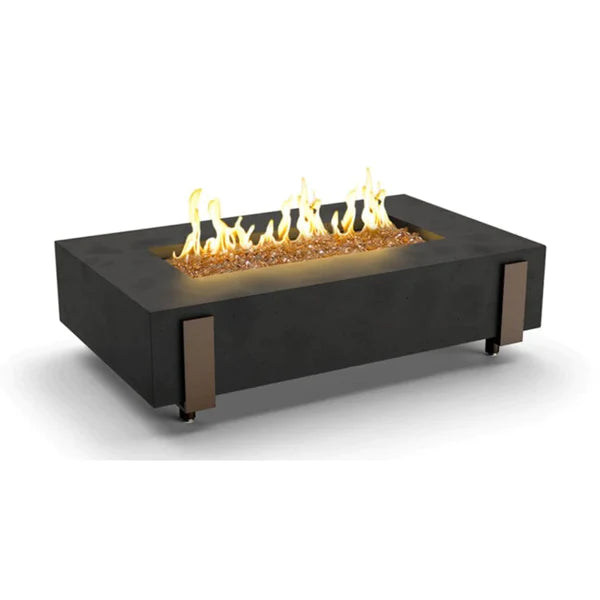 American Fyre Designs 60" Iron Saddle Rectangular Gas Firetable 580-LB-11-M7NC