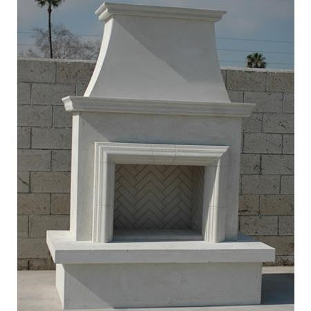 American Fyre Designs 045-11-A-WC-RBC 91 Inch Vented Free-Standing Outdoor Contractor's Model with Moulding Fireplace - White Concrete  - source: https://www.kbauthority.com/american-fyre-designs-045-11-a-wc-rbc-91-inch-vented-free-standing-outdoor-contra