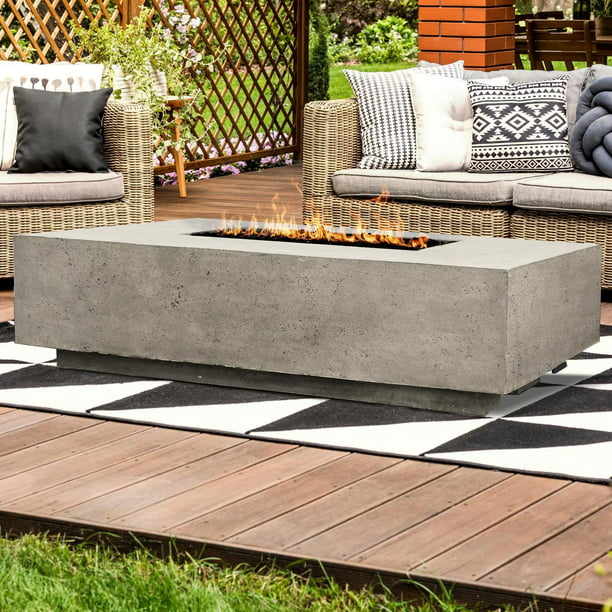 Lakeview Cascata Bay 4 66-Inch Natural Gas Rectangle Fire Pit Table - Natural - SCPH-408-3NG