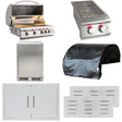 Blaze Prelude LBM 3-Piece 32-Inch Natural Gas Outdoor Kitchen Package w/ Refrigerator - BLZ-4LBM126-NG-3PC-SC