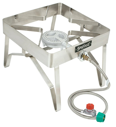 Bayou Classic Stainless Steel Outdoor Patio Propane Stove With High Pressure Propane Gas Burner - 1114