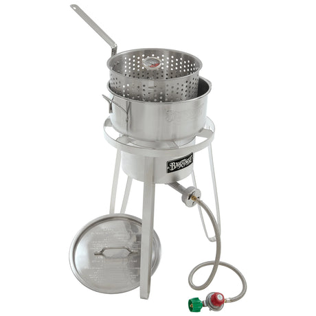 Bayou Classic Stoves Cast Iron Fish Fryer With High Pressure Outdoor Propane Gas Stove