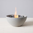 TerraFlame Basin Table Top Fire Bowl Gel Fuel - Stone Cast - Pewter (1)