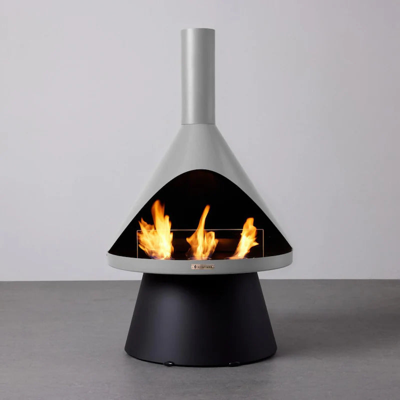TerraFlame Lloyd Modern Gel Fuel Fireplace W/ 6 Pack Fuel - Cool Grey (1)