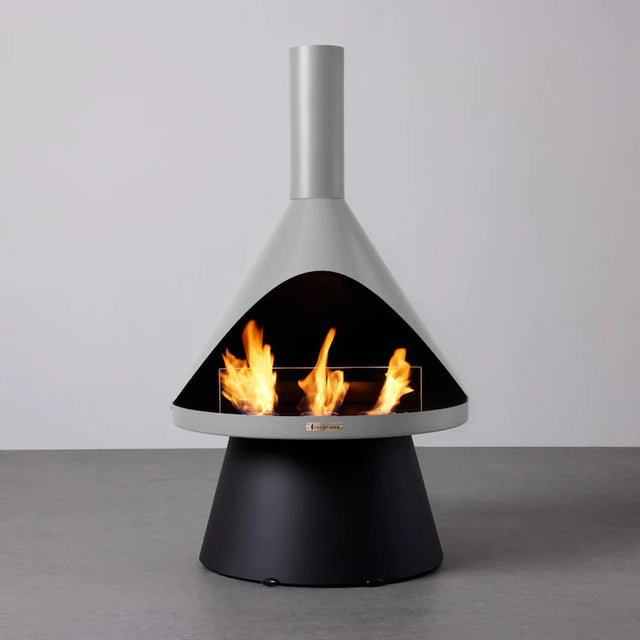 TerraFlame Lloyd Modern Gel Fuel Fireplace W/ 6 Pack Fuel - Cool Grey (1)