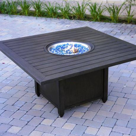 Darlee Brooklyn 60-Inch Aluminum Patio Square Propane Fire Pit Dining Table (1)
