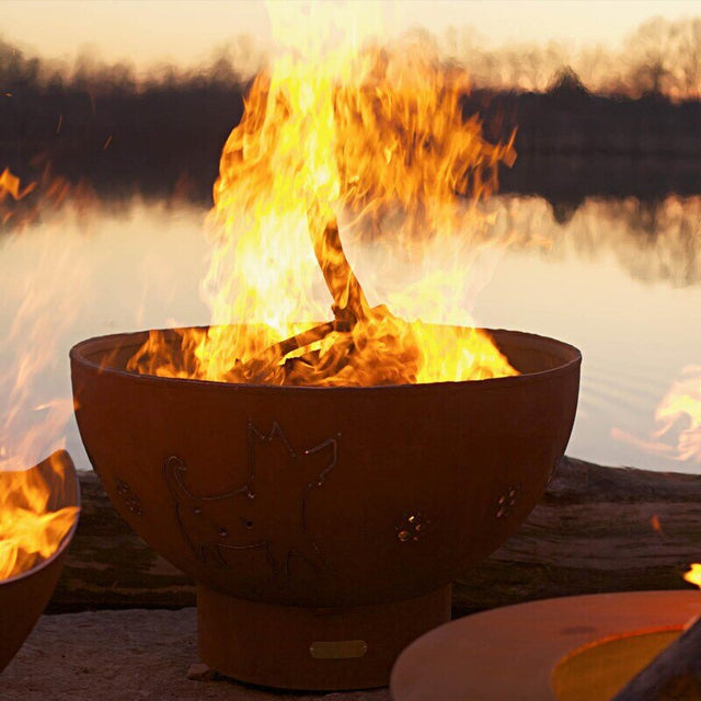 Funky Dog 36-Inch Handmade Wood Burning Steel Fire Pit by Fire Pit Art (1)