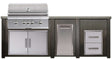 HAVEN 8 Ft Outdoor Kitchen Island w/ 2 Drawer Cabinet - HCOY96DRAW
